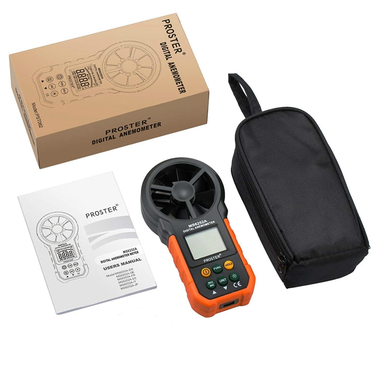 PEAKMETER High-precision Digital Display Wind Speed Air Volume Measuring Instrument, MS6252A Wind Speed, Air Volume, MS6252B Temperature, Humidity, USB