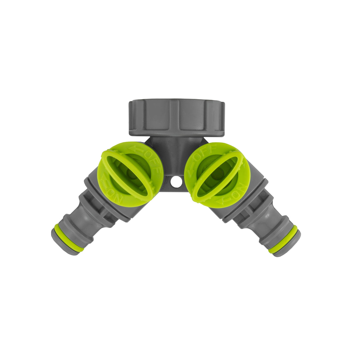 Wall Flange Kit 25mm MDPE + Brass Bib Tap + Lime Two Way Tap Splitter