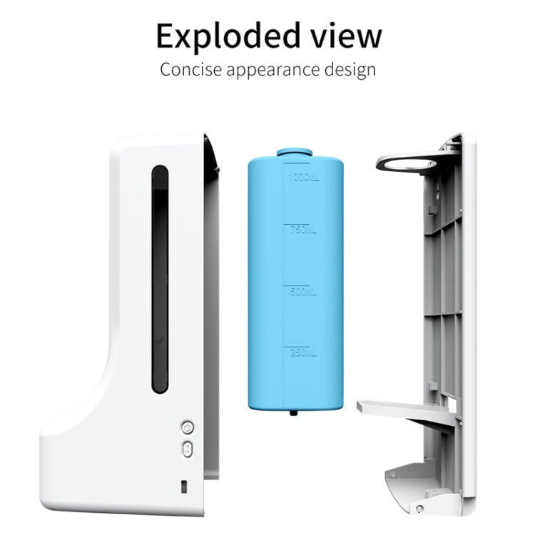 K9 Pro Handsfree Non-contact Body Light-sensitive Distance Sensor Thermometer + 1000ml Automatic Non-contact Liquid Soap Dispenser with Base Mount, K9 Pro