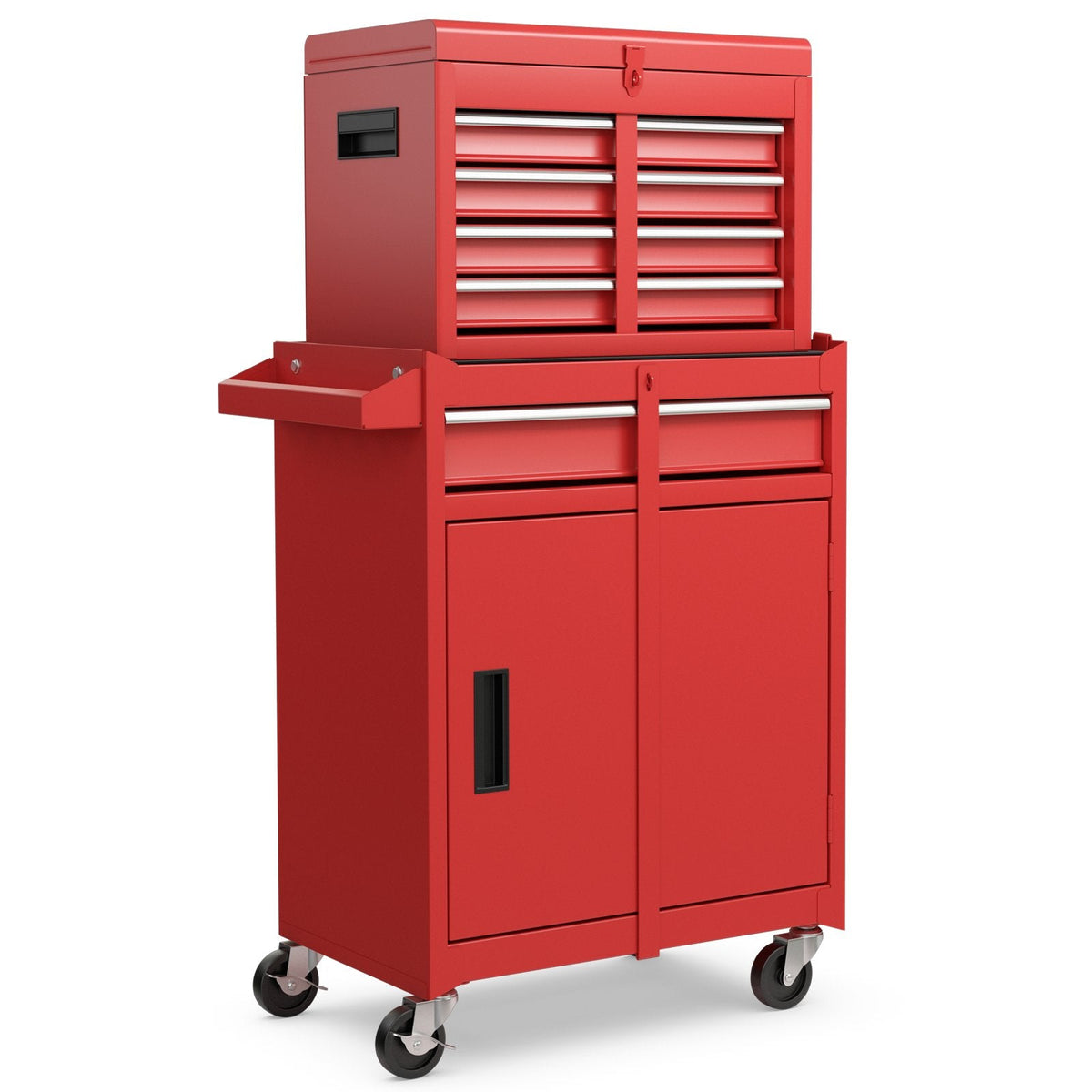 High Capacity Tool Storage Cabinet with Lockable Wheels-Black
