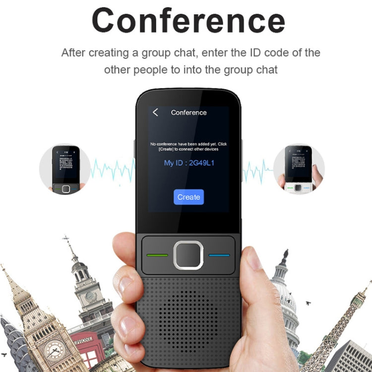 T10 Portable WIFI Smart Voice Translator Smart Business Travel Real Time AI Translator Translation Machine, T10 Black