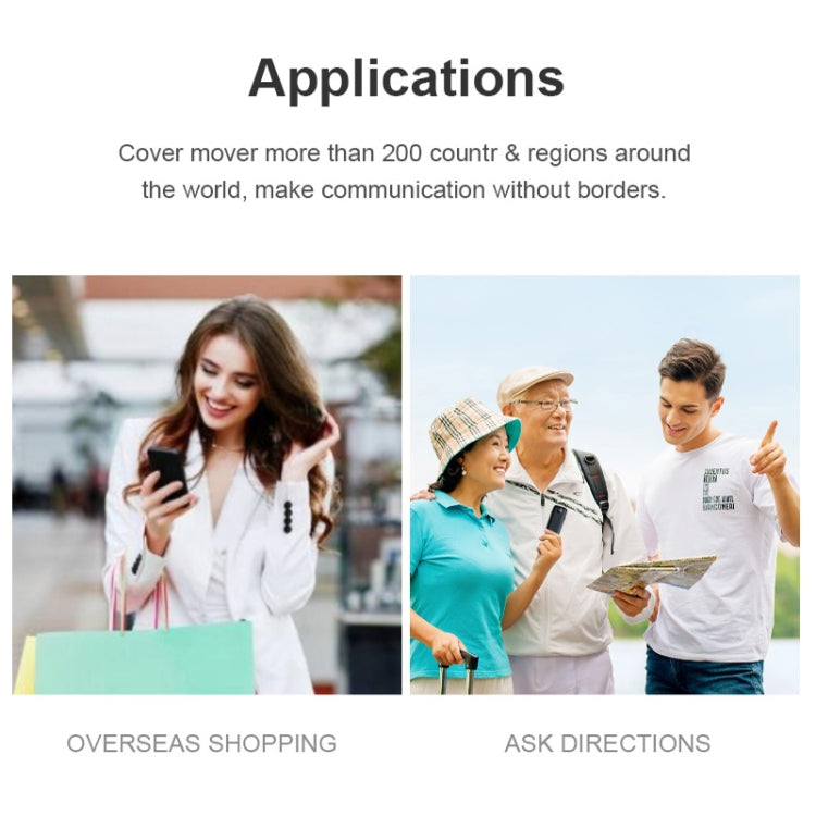 T10 Portable WIFI Smart Voice Translator Smart Business Travel Real Time AI Translator Translation Machine, T10 Black