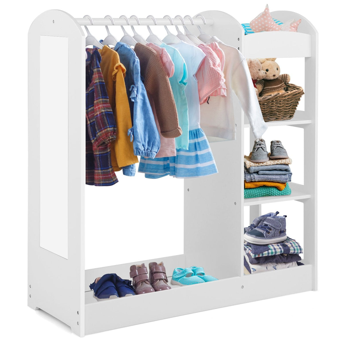 Kids Dress up Storage with Mirror-Blue