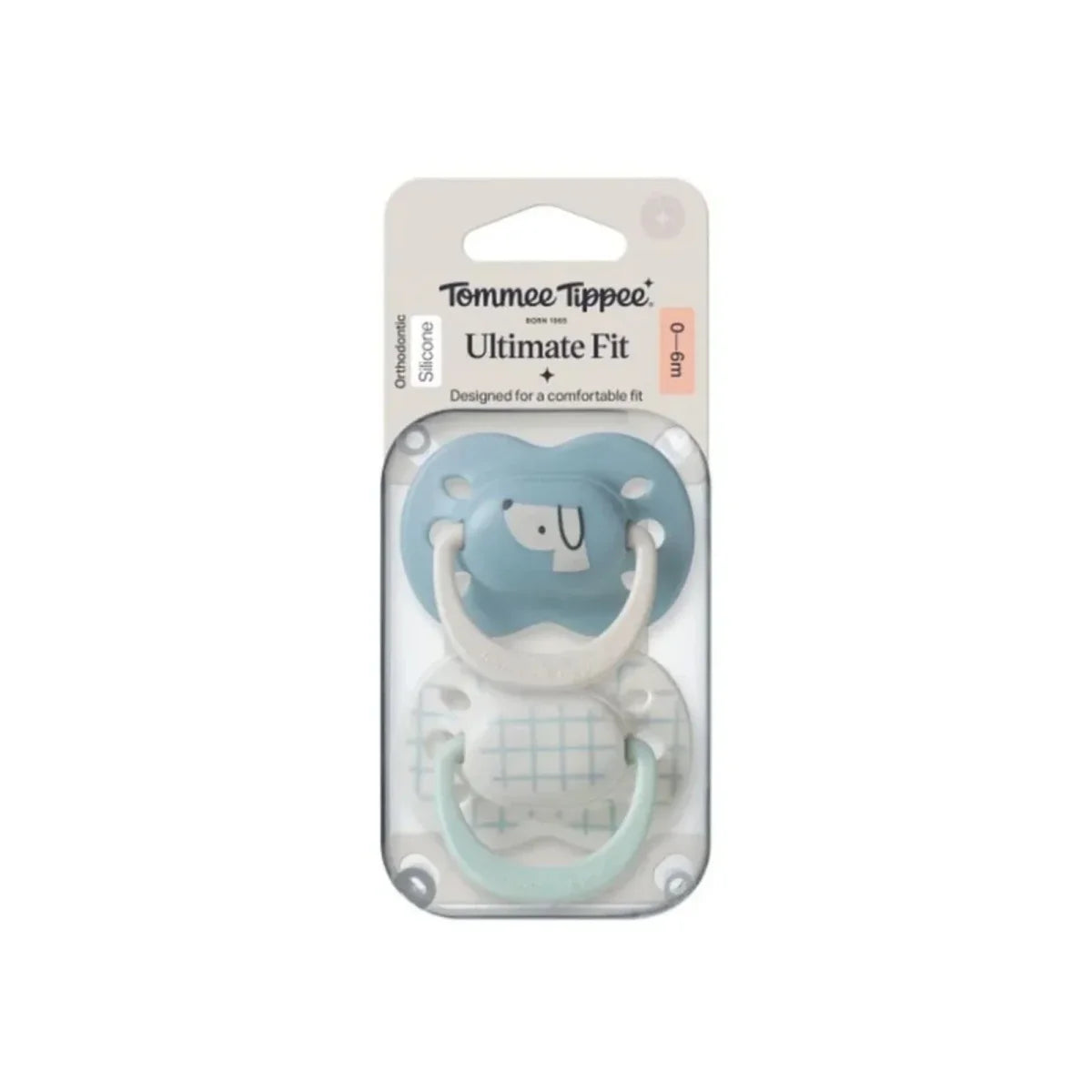 Tommee Tippee Ultra Fit Silicone Soother Boy 0-6 months Pack of 2