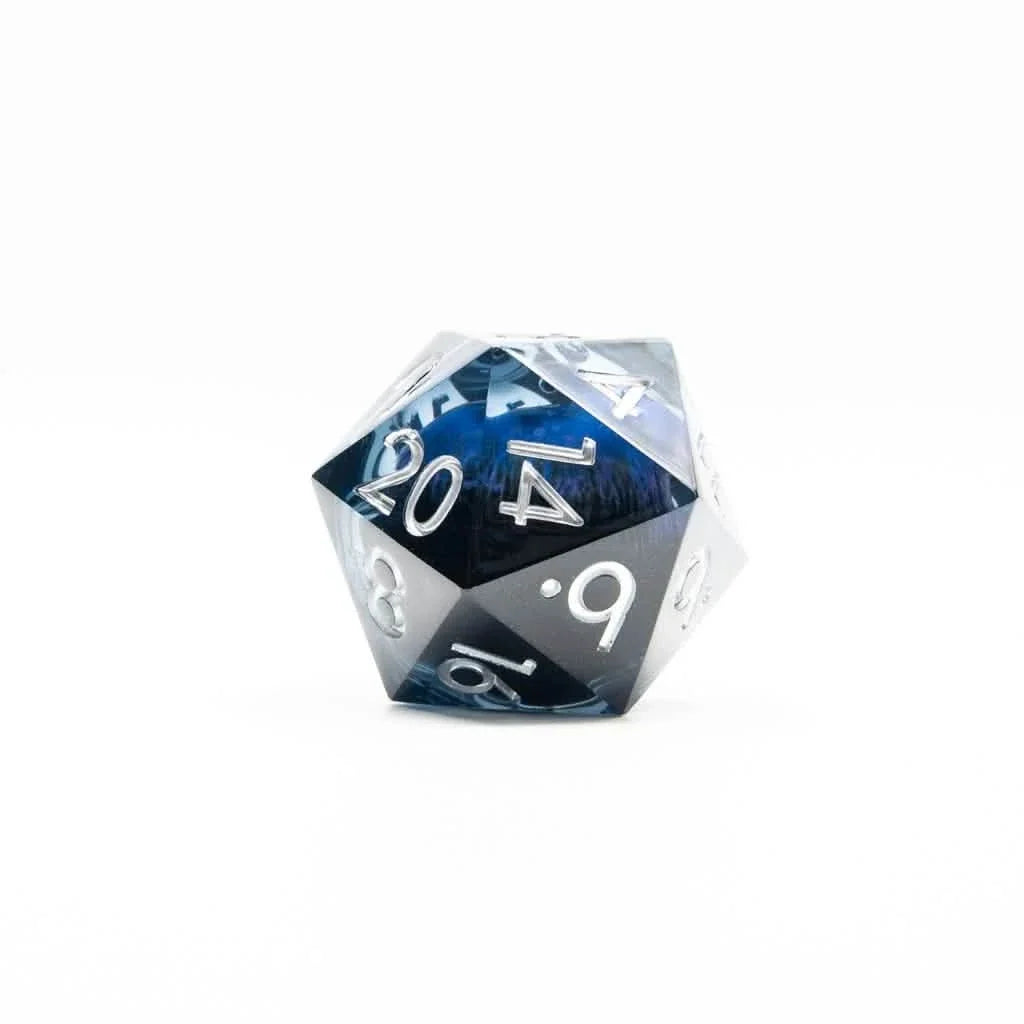 Eye of Azure | 33mm D20 | Oversized Resin Dice | Single Dice