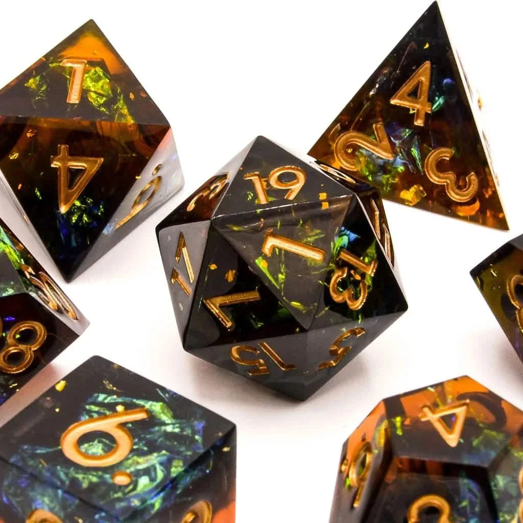 Archer's Dream | Sharp Edge Dice | Resin | 7 Piece Set
