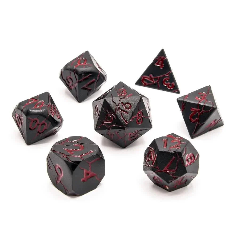Bloodstone | Solid Metal Dice | 7 Piece Set