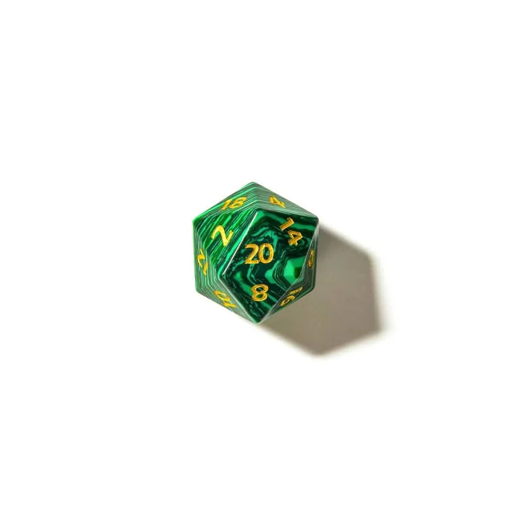Malachite | Gemstone Dice | 7 Piece Set
