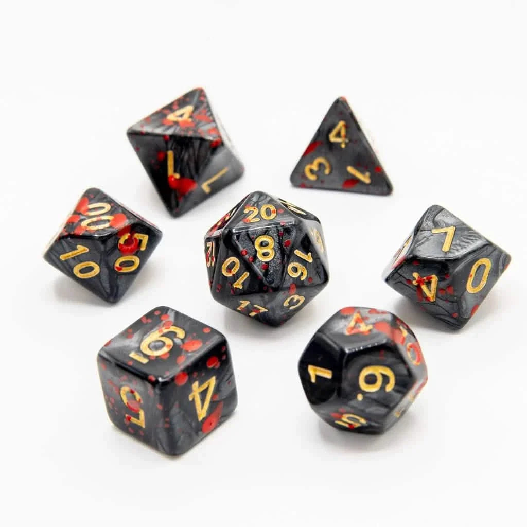 Bloodstained Relic | Soft Edge Dice | Acrylic | 7 Piece Set