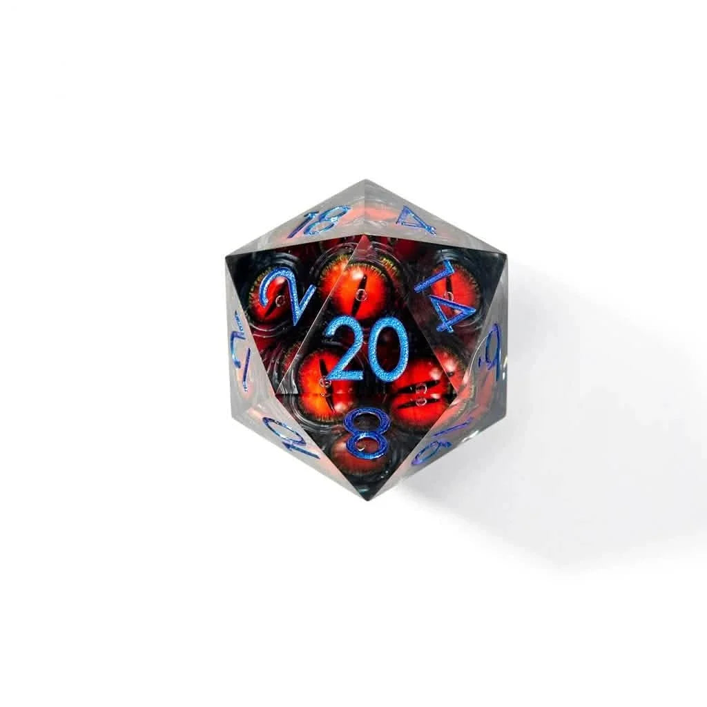 Eyes of Wrath | 50mm D20 | Oversized Liquid Core Dice | Single Dice