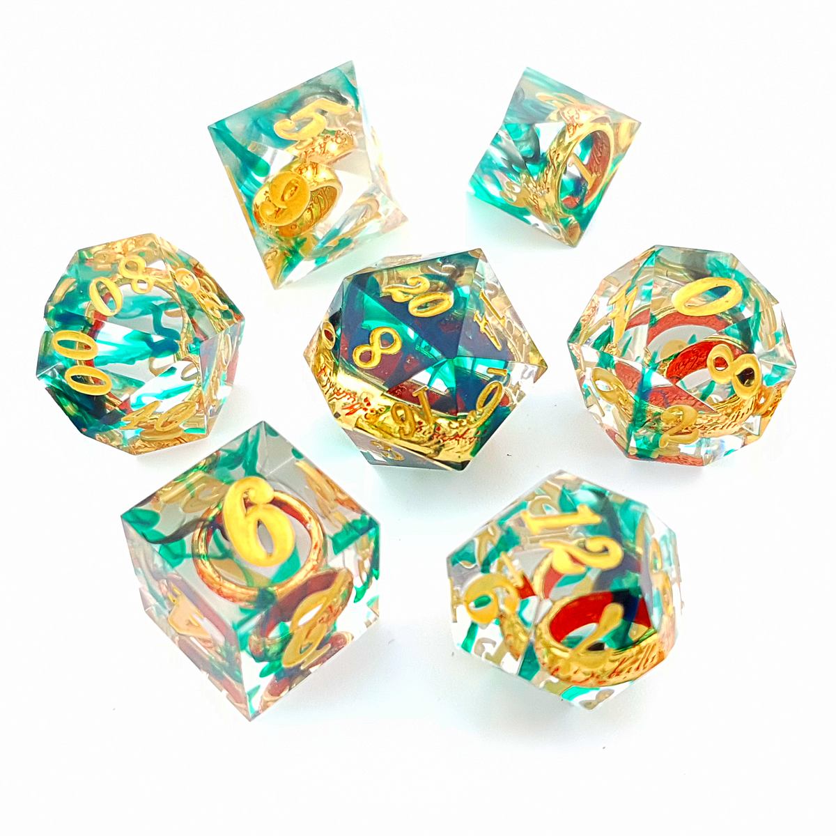 Ring of Envy | Sharp Edge Dice | Resin | 7 Piece Set