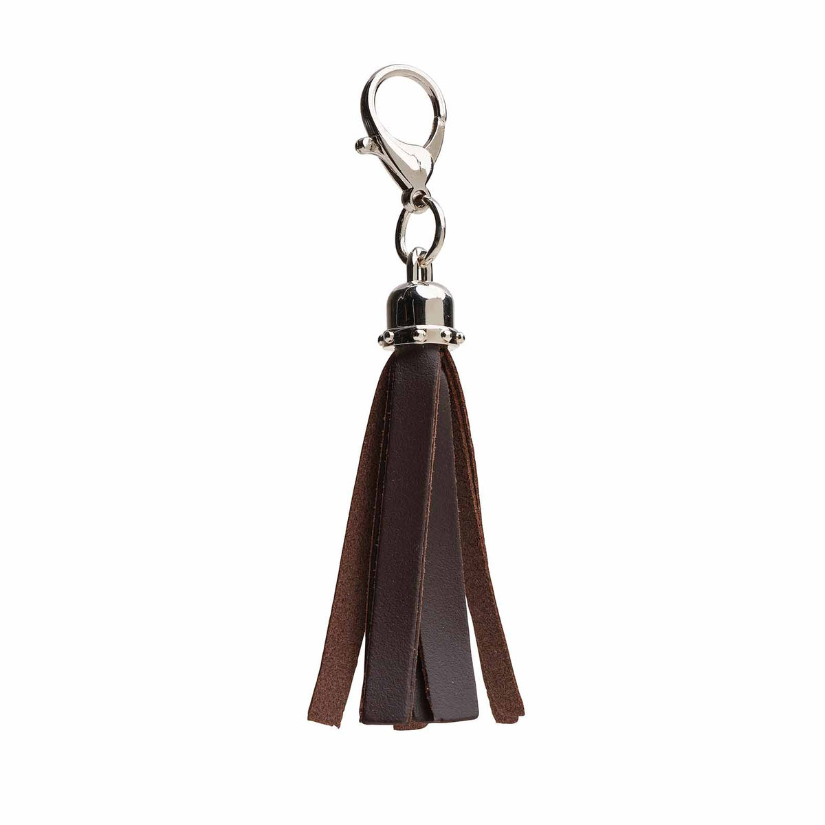 Zatchels Leather Mini Tassel Leather Bag Charm – Dark Brown
