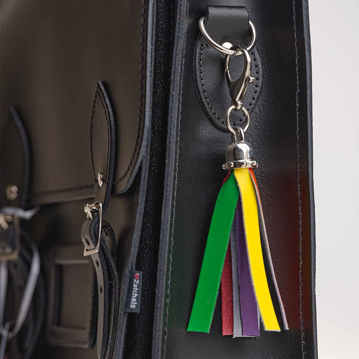 Zatchels Leather Mini Tassel Leather Bag Charm – Pride