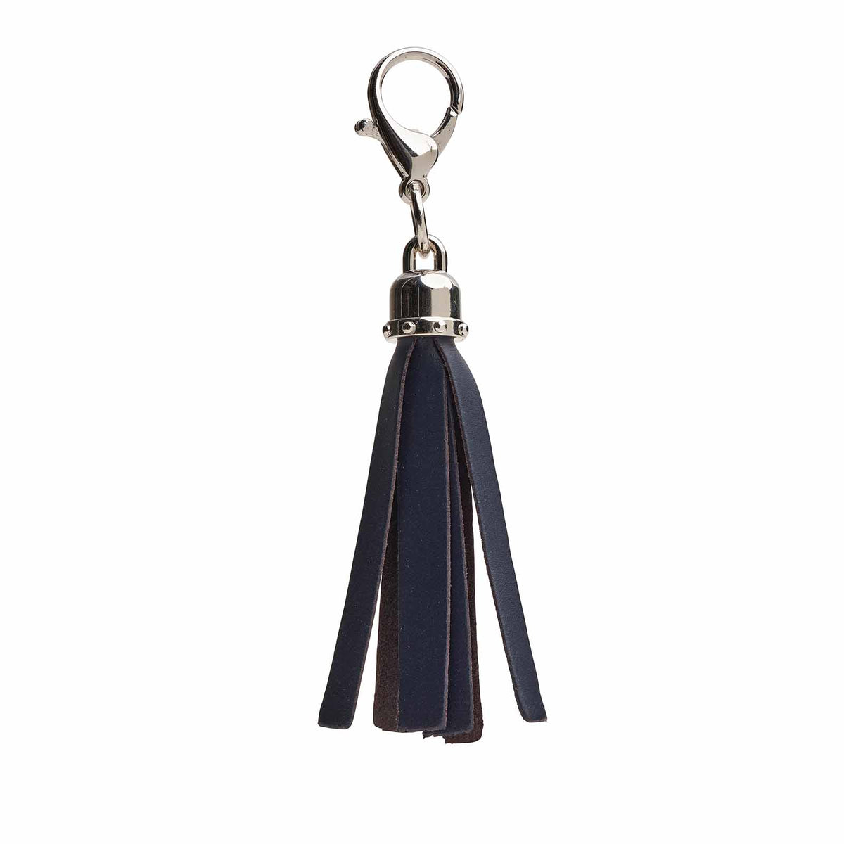 Zatchels Leather Mini Tassel Leather Bag Charm – Navy