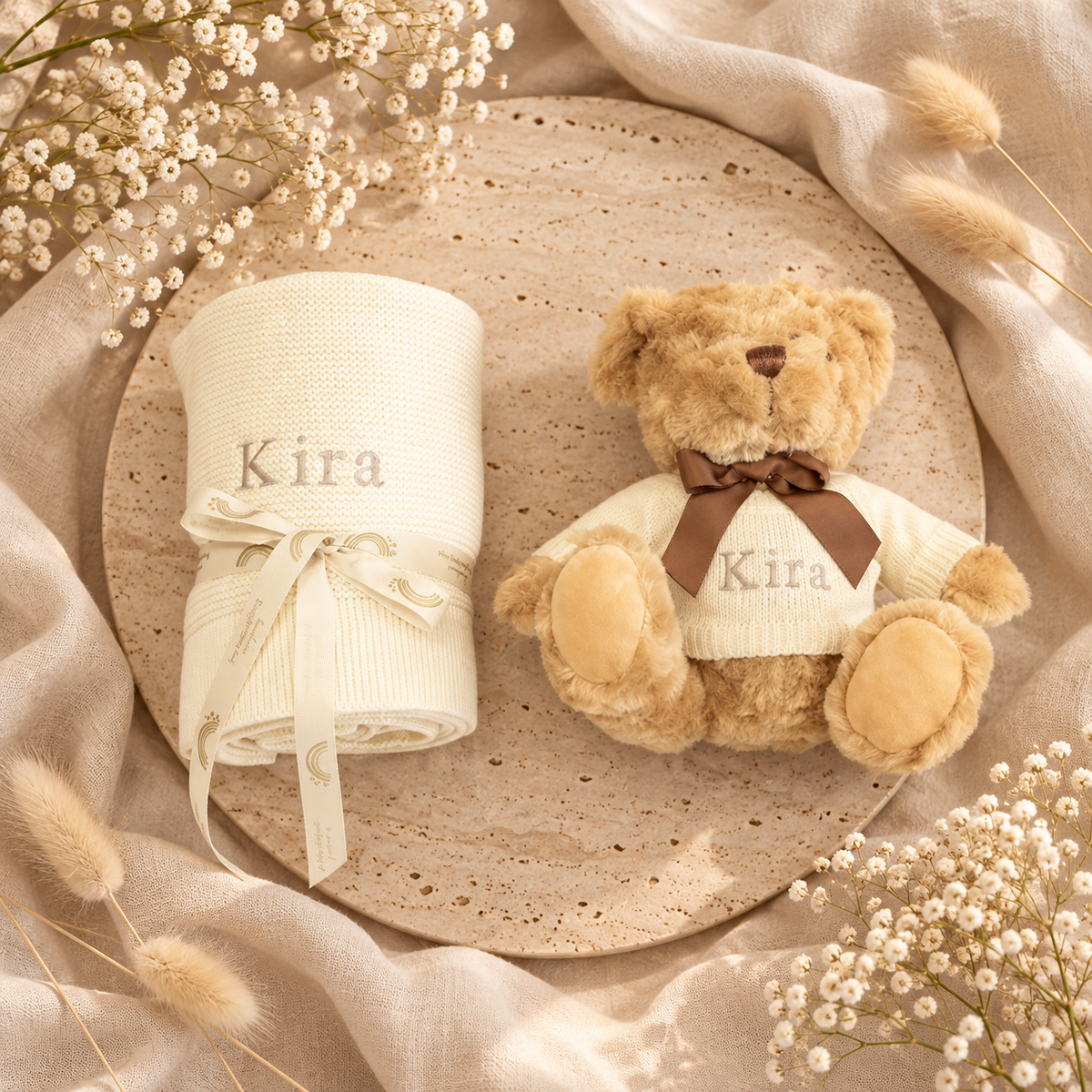 NEW BABY BLANKET AND TEDDY