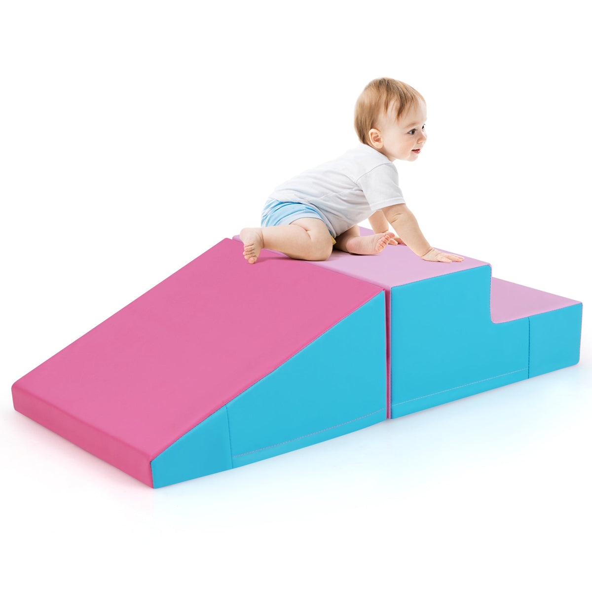 Toddler Climb and Crawl Foam Play Set-Blue & Red