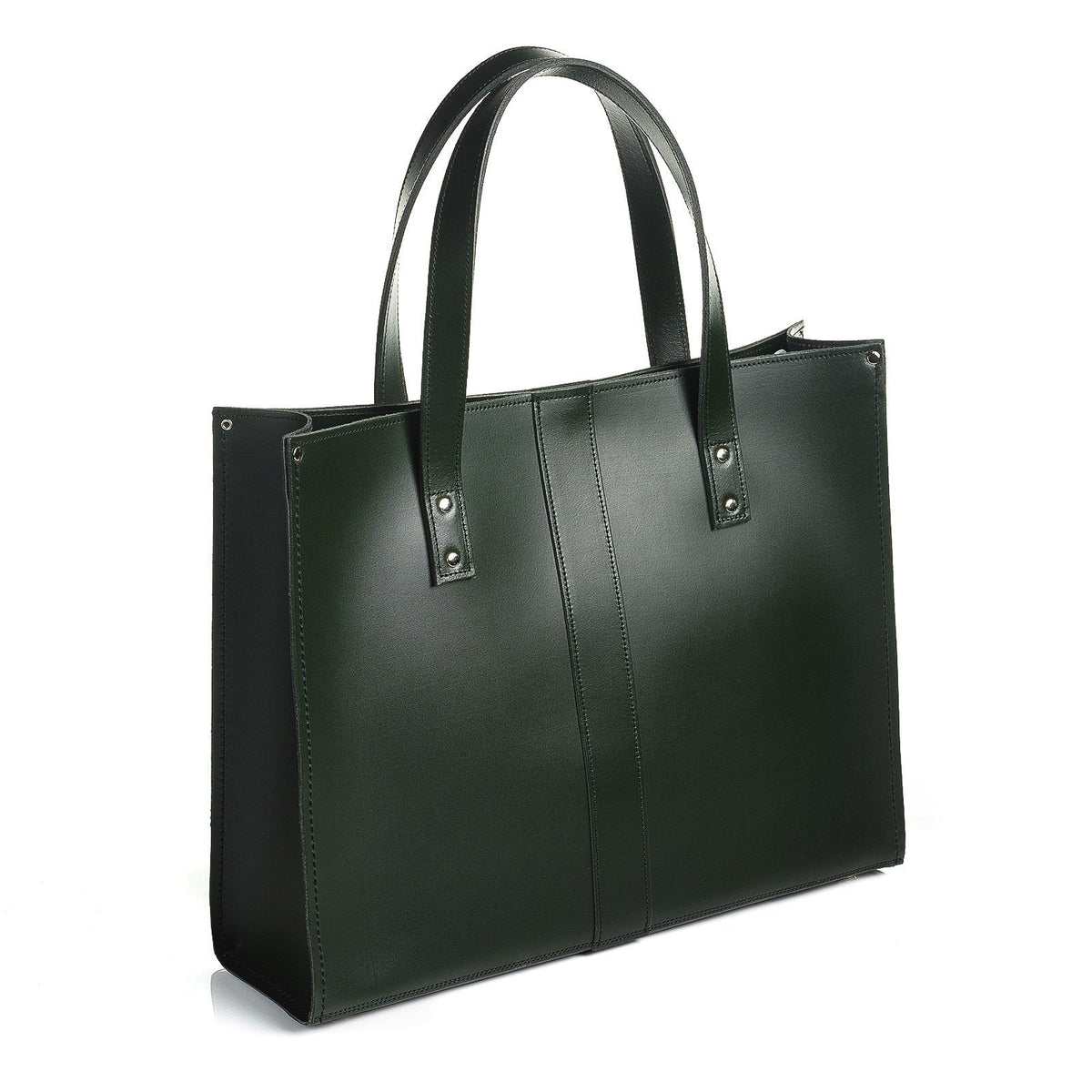 Zatchels Handmade Leather Shopper Tote Bag – Ivy Green