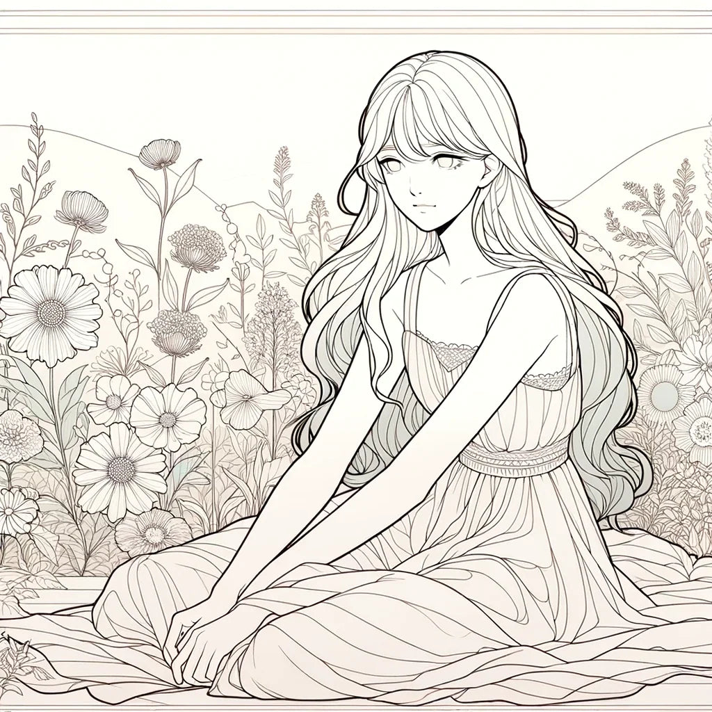 Tranquil Garden Girl Canvas