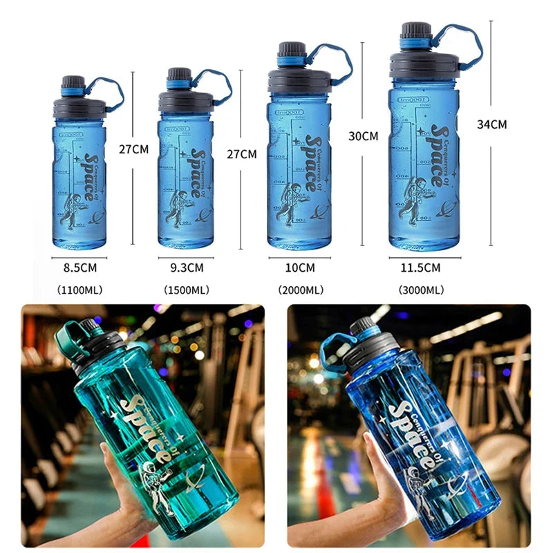 2L 3L Large Capacity Sport Water Bottle With Filter Eco-Friendly Plastic Water Cup Portable Fitness Drink Bottle Kettle BPA Free