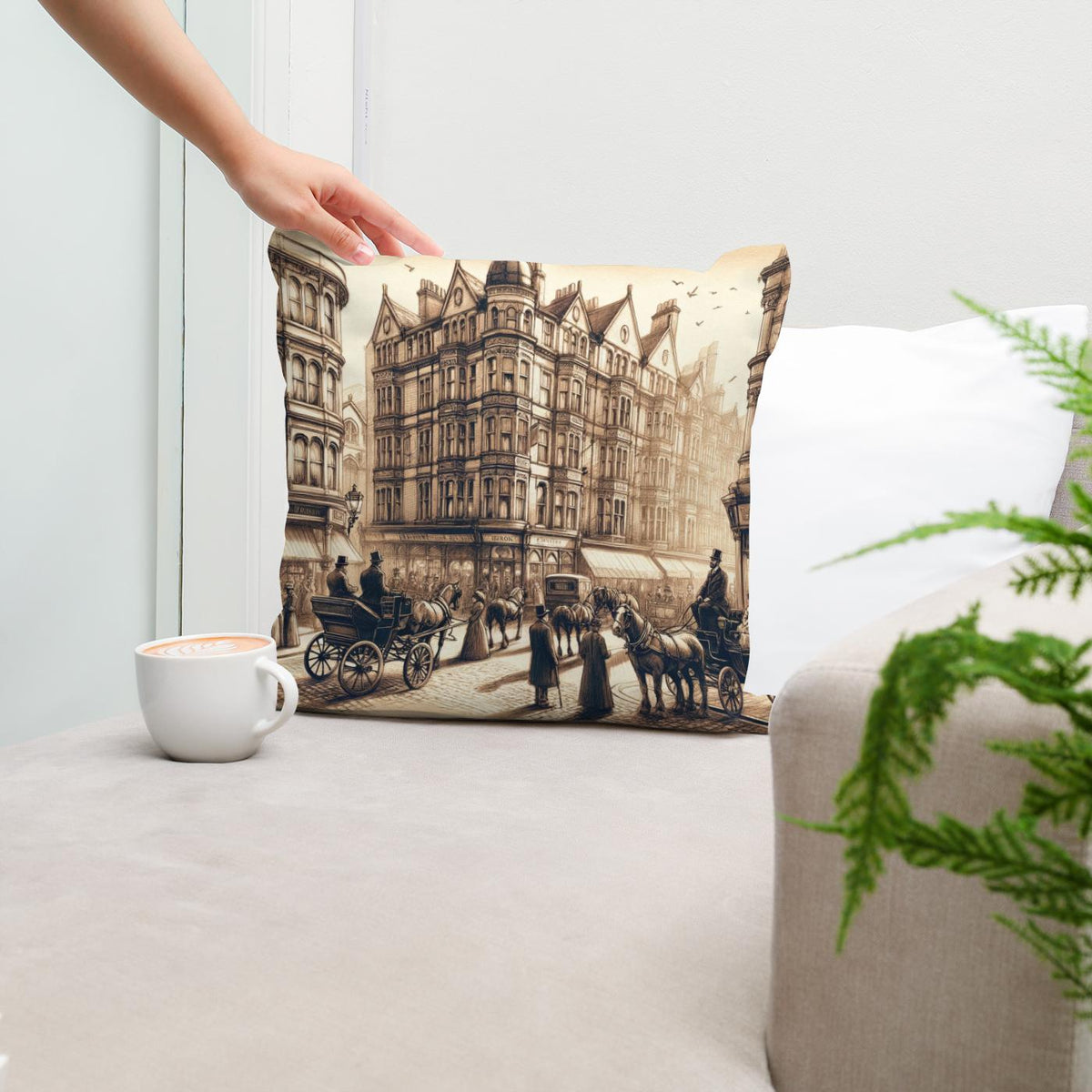 Victorian Brighton Street Cotton Cushion