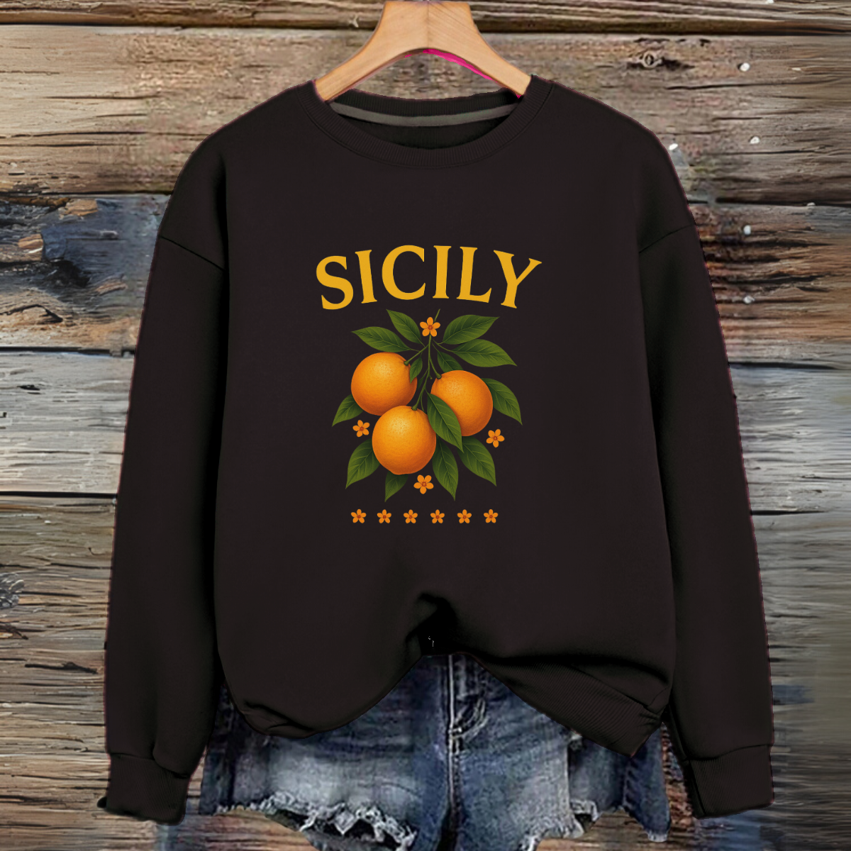 Sicily Premium Cotton Sweatshirt Oranges