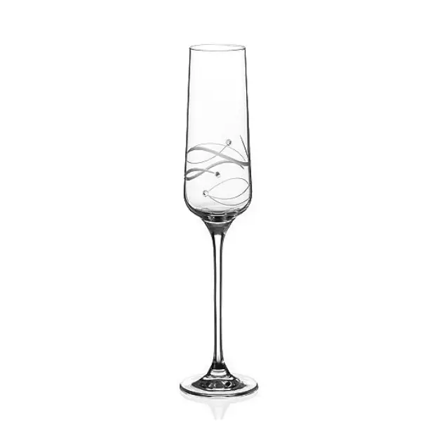 Diamante Champagne Flute with Spiral Cut - In Gift Box