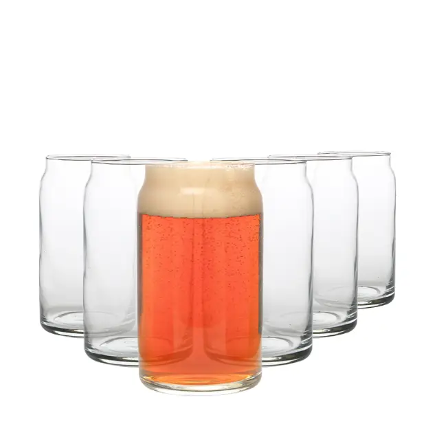 Beer Can Glass Tumblers - 450ml - Set of 6