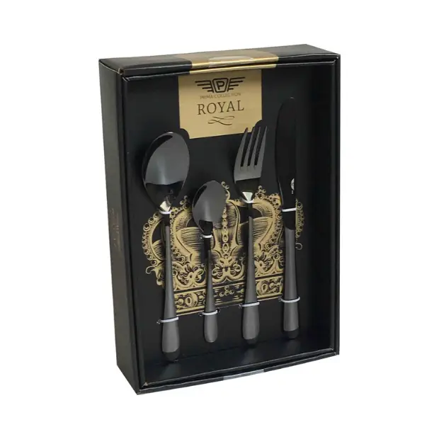 Pintinox Princess Black Cutlery Set - 24 Piece