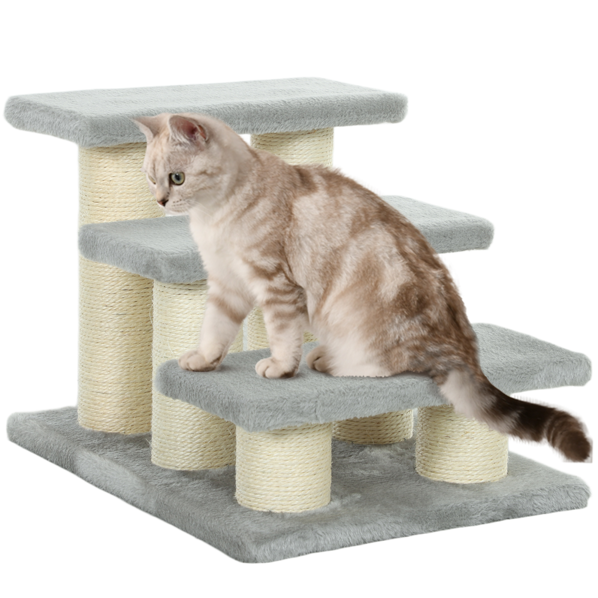 PawHut Cat Steps 3 Stairs Deluxe Pet Portable Easy Climb Assistance Lightweight