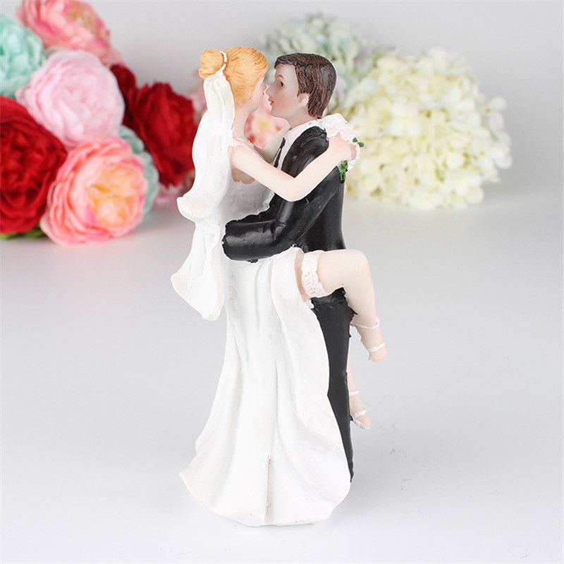 Romantic Resin Wedding Cake Topper Figurine for Engagement & Anniversary