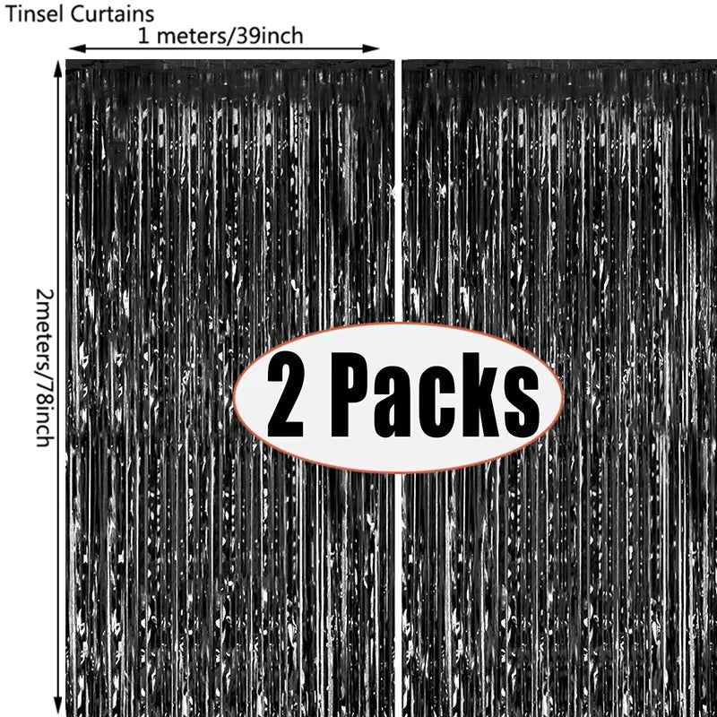 TingBaby Metallic Tinsel Curtains - Festive Decor for Any Occasion