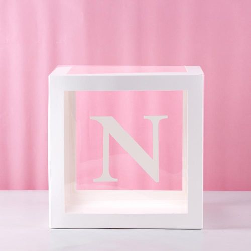 FENGRISE Transparent Alphabet Balloon Box for Birthday & Party Decor