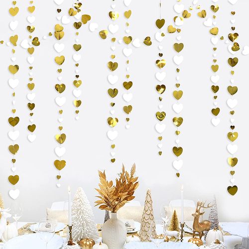Autumn Paper Heart Garlands - 4m Festive Streamers for Celebrations