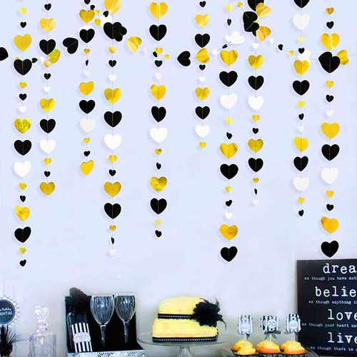 Autumn Paper Heart Garlands - 4m Festive Streamers for Celebrations