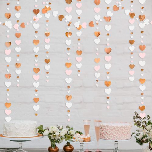 Autumn Paper Heart Garlands - 4m Festive Streamers for Celebrations