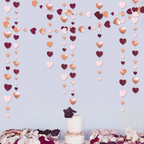 Autumn Paper Heart Garlands - 4m Festive Streamers for Celebrations