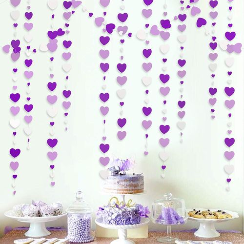 Autumn Paper Heart Garlands - 4m Festive Streamers for Celebrations