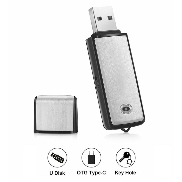SK858 8GB Rechargeable Portable U-Disk Meeting Voice Recorder, 8GB