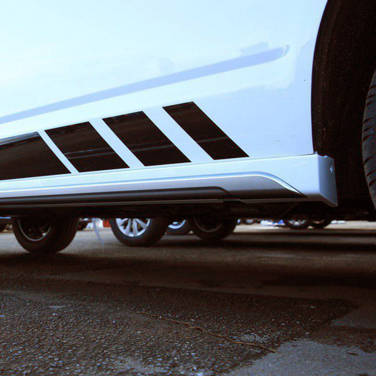 For VW T6 Transporter SWB Side Skirts Candy White Plastic Painted and Ready to Fit