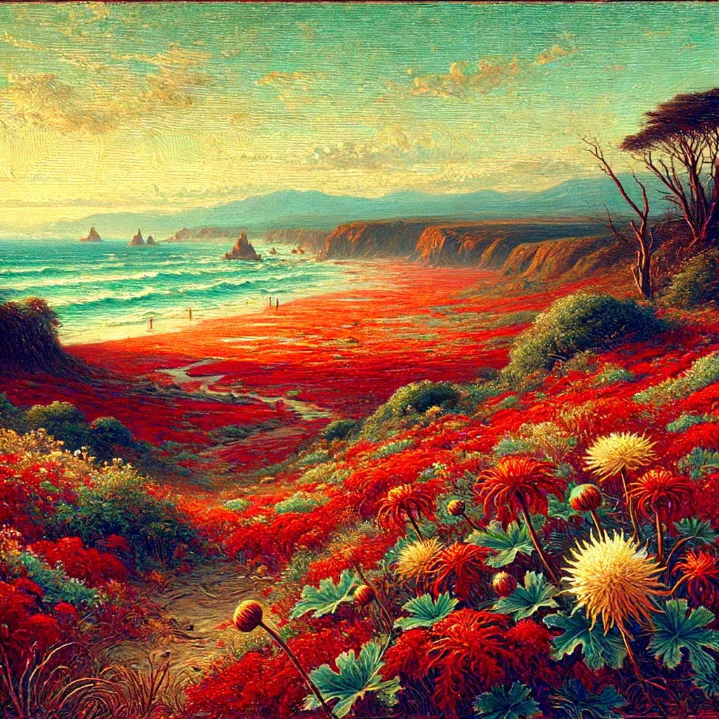 Victorian Red Beach Canvas