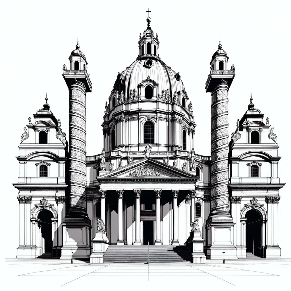 Vienna Karlskirche Essence Canvas