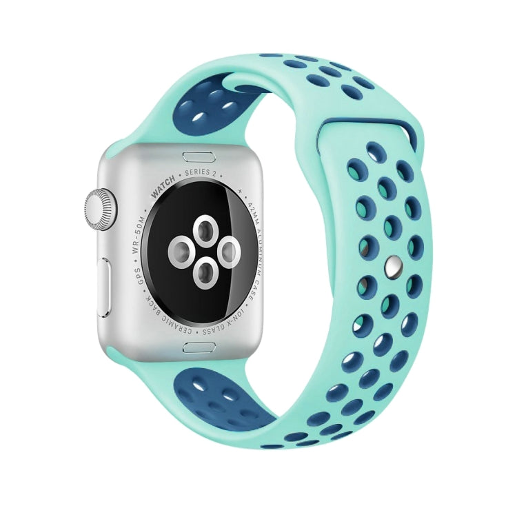 For Apple Watch Series 10 42mm / 9&8&7 41mm / SE 3&SE 2&6&SE&5&4 40mm / 3&2&1 38mm Fashionable Classical Silicone Sport Watch Band(Grey White), WA1230A, WA1230B, WA1230BG, WA1230BH, WA1230BL, WA1230BM, WA1230BR, WA1230BY, WA1230C, WA1230D, WA1230DW    ...