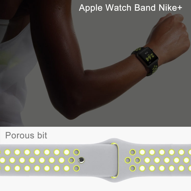 For Apple Watch Series 10 42mm / 9&8&7 41mm / SE 3&SE 2&6&SE&5&4 40mm / 3&2&1 38mm Fashionable Classical Silicone Sport Watch Band(Grey White), WA1230A, WA1230B, WA1230BG, WA1230BH, WA1230BL, WA1230BM, WA1230BR, WA1230BY, WA1230C, WA1230D, WA1230DW    ...