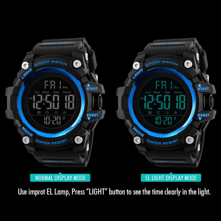 SKMEI 1384 Multifunctional Men Outdoor Fashion Noctilucent Waterproof LED Digital Watch