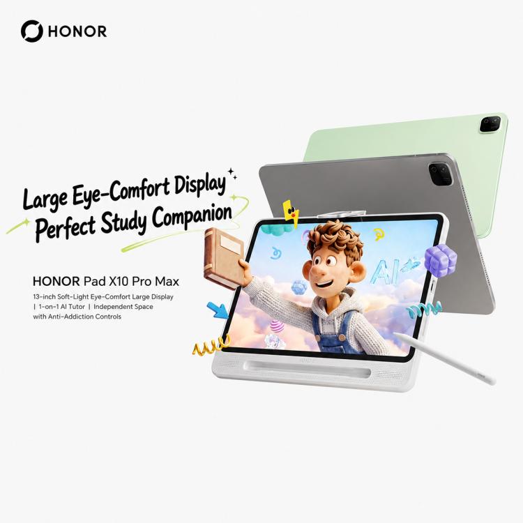 HONOR Pad X10 Pro Max – 13″ 120Hz Tablet, 8GB RAM, 256GB, Snapdragon 6s 4G