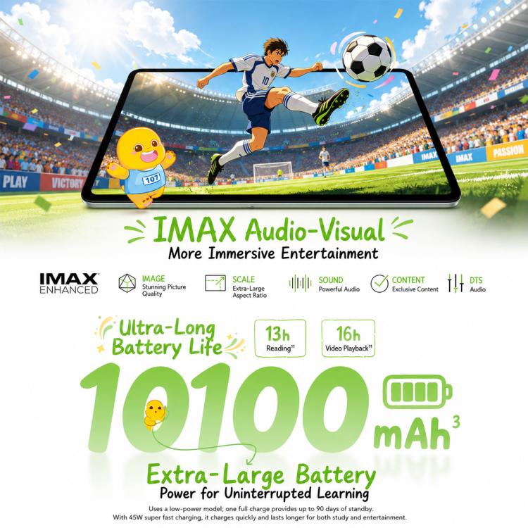 HONOR Pad X10 Pro Max – 13″ 120Hz Tablet, 8GB RAM, 256GB, Snapdragon 6s 4G