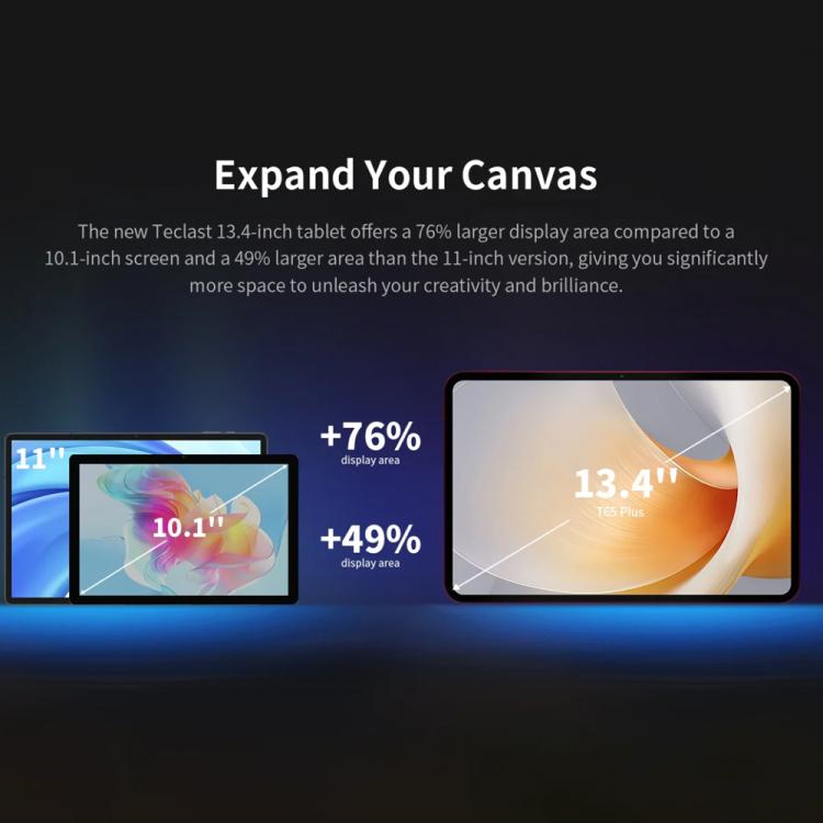 Teclast T65 Plus 4G LTE Tablet PC, 8GB+256GB, 13.4 inch Android 15 MediaTek Helio G99 Octa Core, Support Dual SIM, T65 Plus