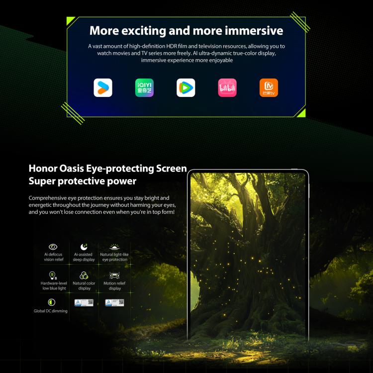 Honor Pad GT2 Pro WiFi Tablet PC, 12.5 inch 8GB+256GB MagicOS 9.0.1 Qualcomm Snapdragon 8 Gen3 Octa Core, 8GB+256GB