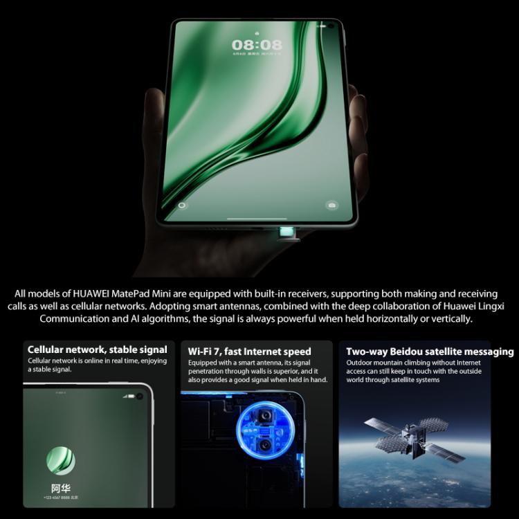 HUAWEI MatePad Mini 5G 8 inch, 12GB+256GB, HarmonyOS 5.1 Hisilicon Kirin 9010, Not Support Google Play, 12GB+256GB