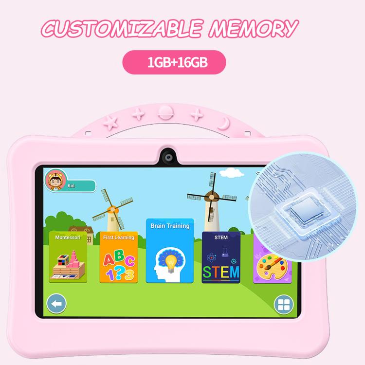 7 inch WiFi Kids Tablet PC with Portable Astronaut Silicone Case, 1GB+16GB, Android 8.0 MTK6735 Quad Core CPU, US Plug, US Plug